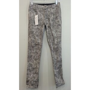 🆕 Peruvian Connection Gray Floral Print Skinny Pants Size 2